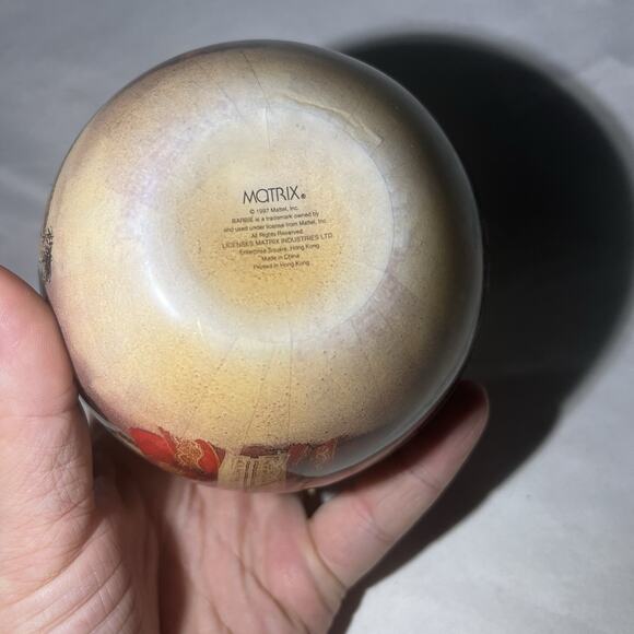 1997 Holiday Barbie Ornament by Matrix Mattel Red Gown Christmas Ball Decoration - Picture 6 of 6